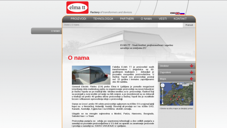 Elma TT website, complex system with highly utilized CMS