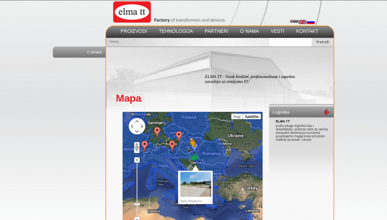 Elma TT website, complex system with highly utilized CMS