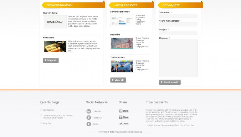 Fermicoding Internet engineering website, web presentation of our company