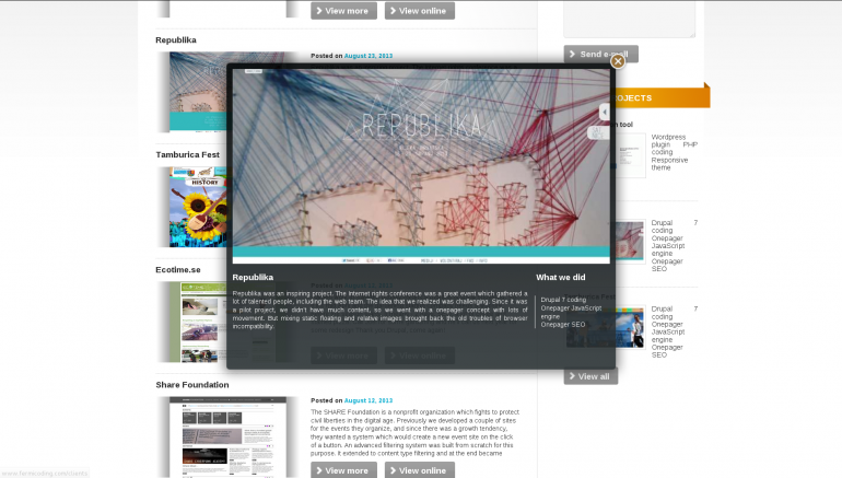 Fermicoding Internet engineering website, web presentation of our company