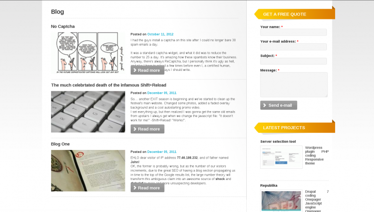 Fermicoding Internet engineering website, web presentation of our company