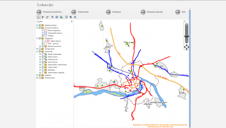 Web portal for investors with all relevant information built for the City of Novi Sad