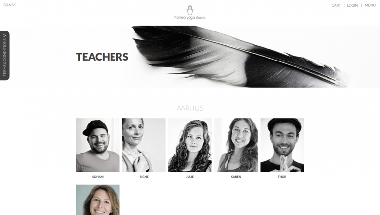 HamsaYoga website, custom made easily managed system