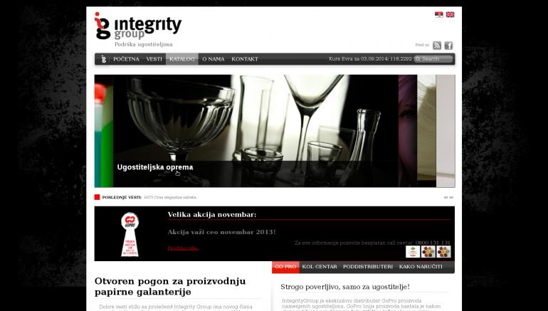 Integrity group project, Drupal website for catering company