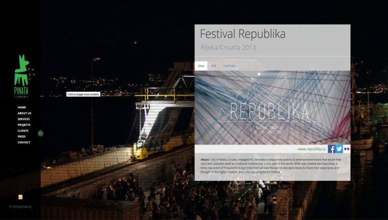 Pinata project, Drupal website for event production