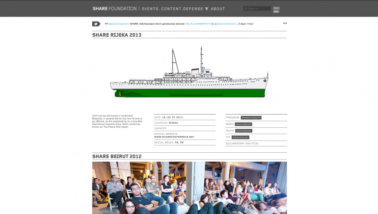 Share foundation project, Drupal-based system that can create new event site on a click of a button