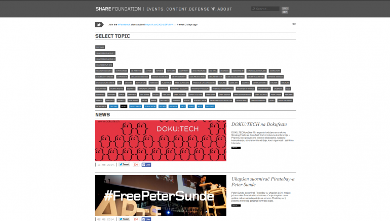 Share foundation project, Drupal-based system that can create new event site on a click of a button