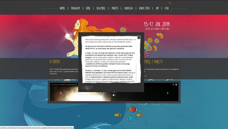 Sea Dance festival project, a responsive website for multiple devices