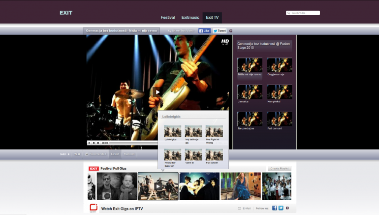 EXIT TV web platform, a Youtube without page reload streaming platform